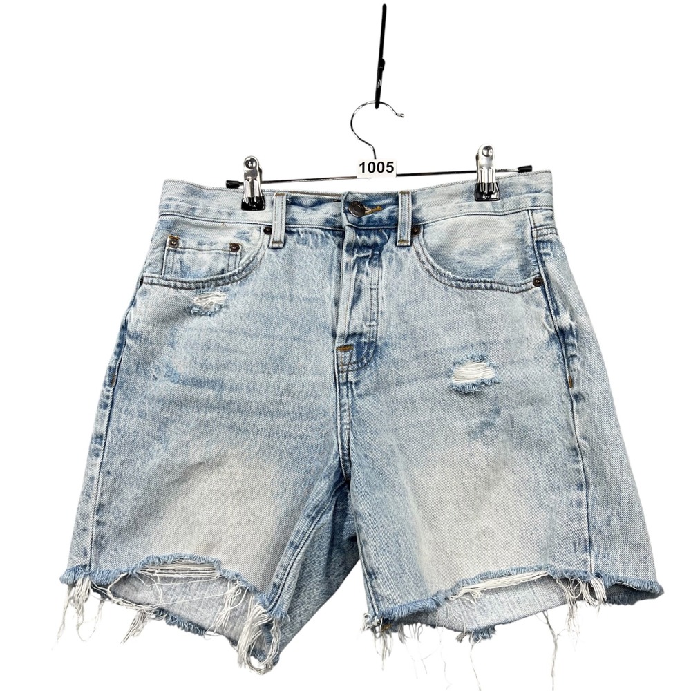 Pistola Devin High Rise‎ Denim Shorts Womens 27  Distressed Raw Hem Button Fly